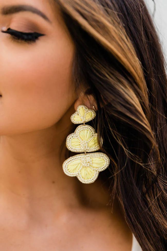 Serendipity Romance Yellow Flower Earrings | The Pink Lily Boutique