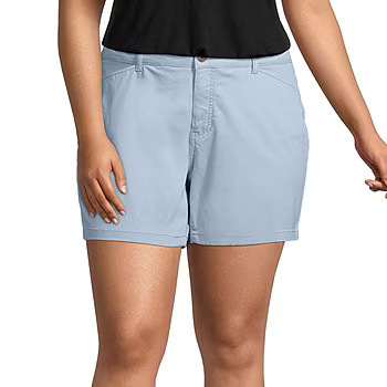 St. John's Bay Womens Mid Rise Chino 6" Short-Plus | JCPenney