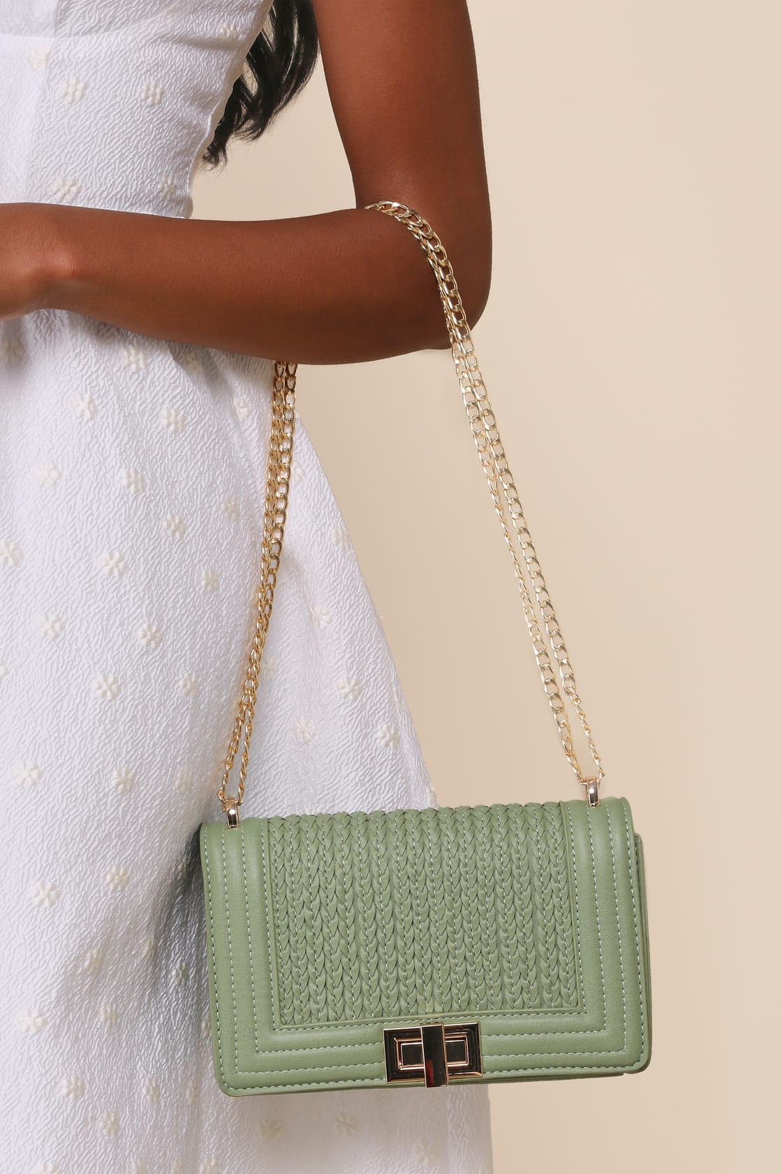 Let's Go Out Later Sage Braided Crossbody Bag | Lulus