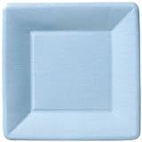 Ideal Home Range 8 Count Square Paper Plates, 7-Inch, Classic Linen Light Blue | Amazon (US)