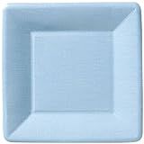 Ideal Home Range 8 Count Square Paper Plates, 7-Inch, Classic Linen Light Blue | Amazon (US)