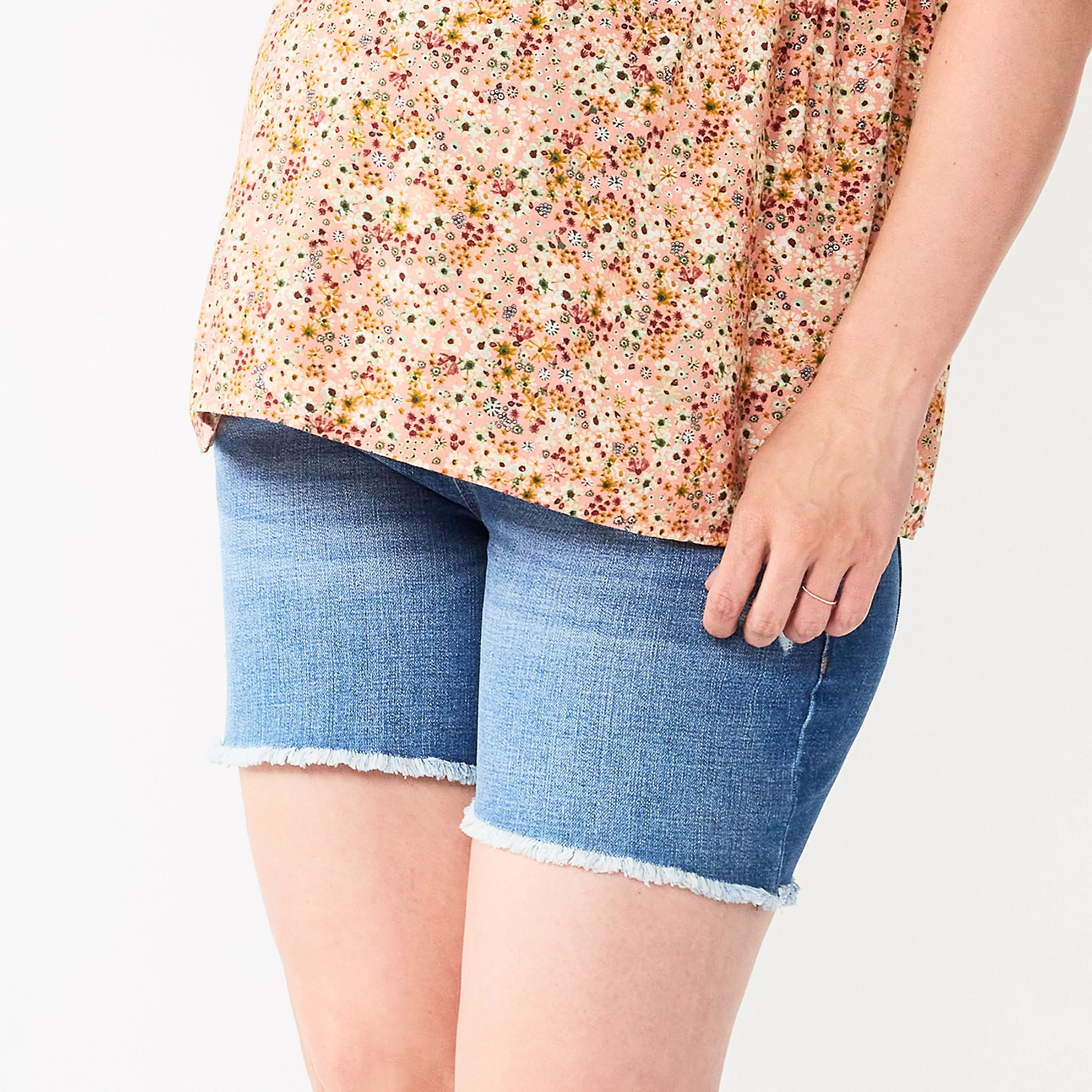 Maternity Sonoma Goods For Life® Over-The-Belly Panel Jean Shorts | Kohls | Kohl's