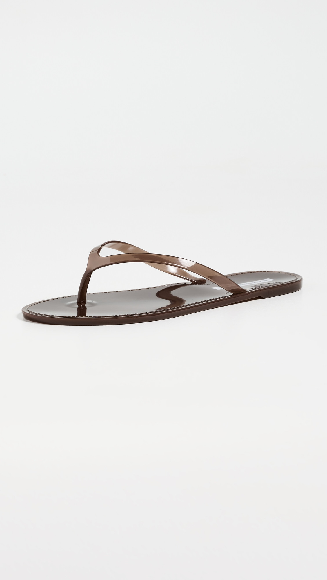 Black Suede Studio Crystal Jelly Flip Flops Chestnut 40 | Shopbop