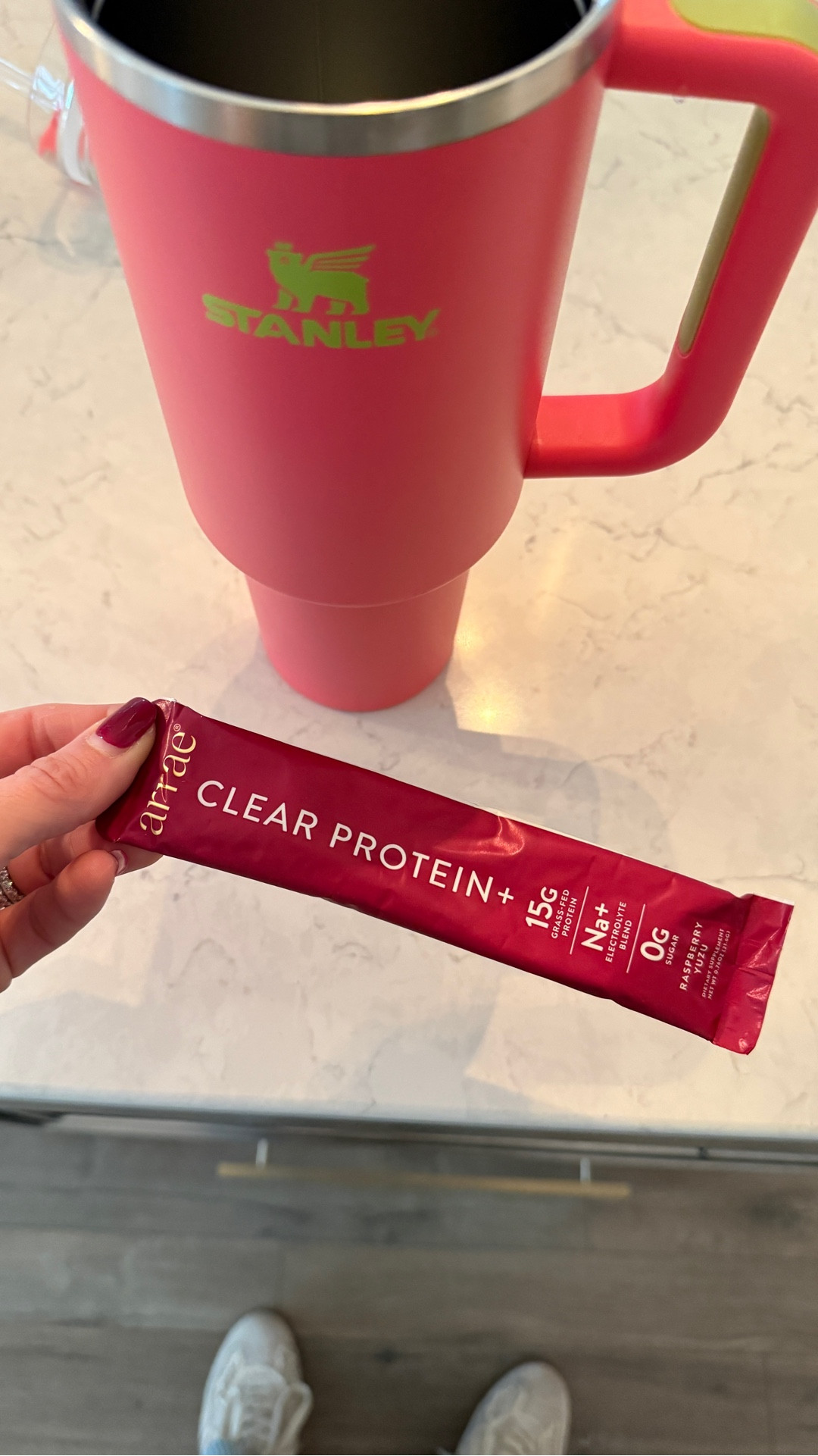 Clear Protein for my water, Arrae protein 

#LTKfitnessgoals #LTKmorningroutine #LTKselfcare