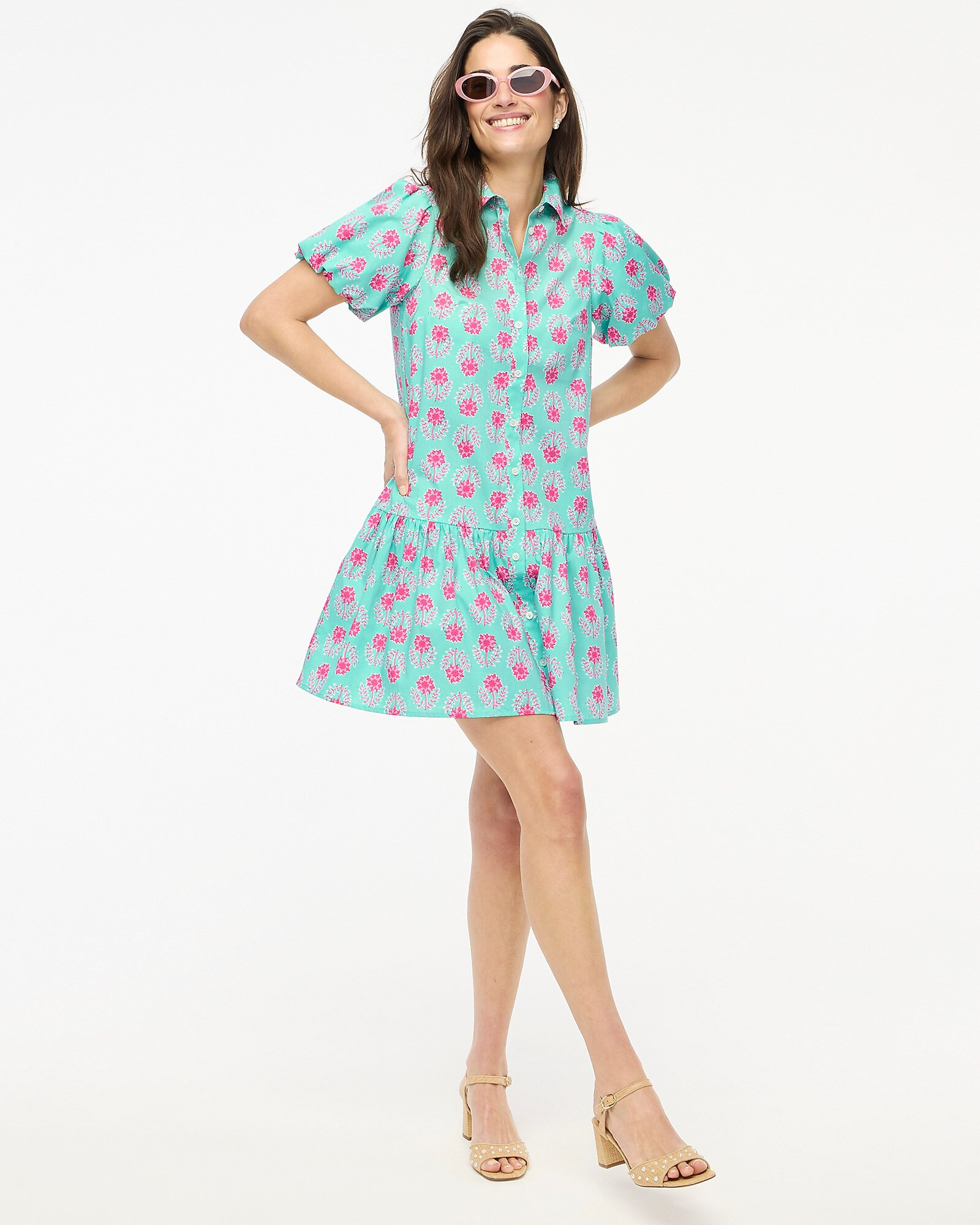 Bubble-sleeve mini dress | J.Crew Factory