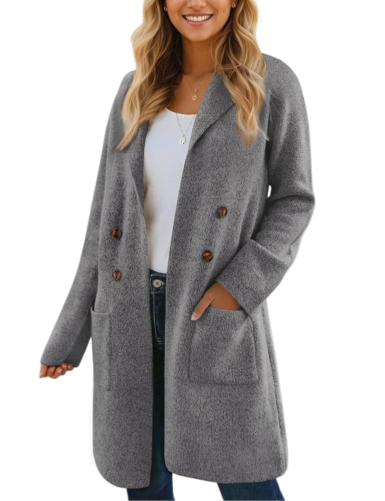 VIMPUNEC Fall Long Cardigan Sweaters for Women Trendy Open Front Coats Knit Winter Jackets Coatig... | Amazon (US)