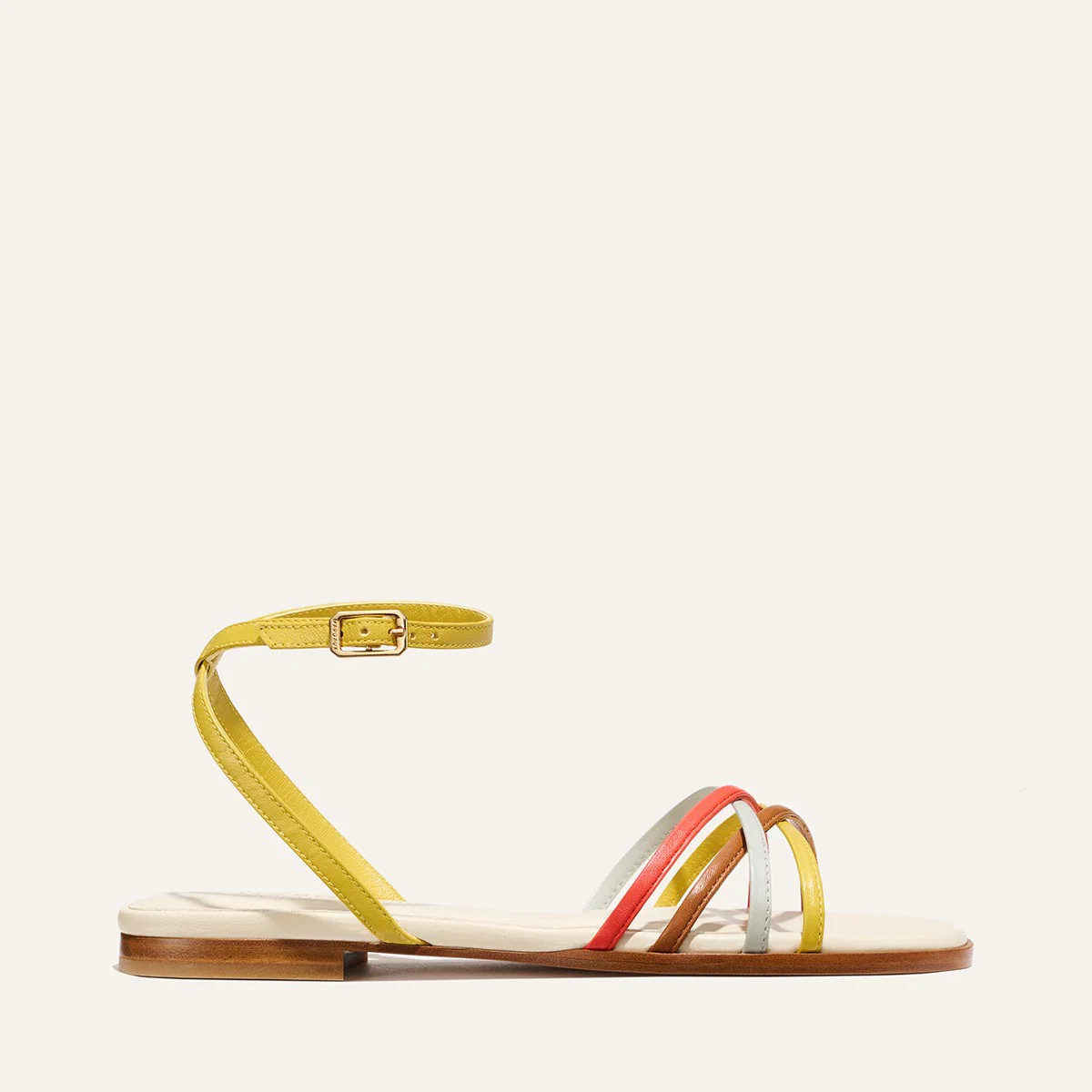 Julia Berolzheimer x Margaux: The Paros Sandal - Cotton and Multicolor Nappa | Margaux