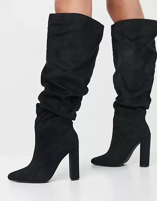 Z_Code_Z Wide Fit Vanda slouch knee boots in black | ASOS (Global)