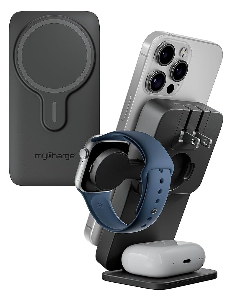 myCharge EcoHub 3 in 1 Apple Charging Station & Magsafe Battery Pack | Wireless Charger for iPhon... | Amazon (US)