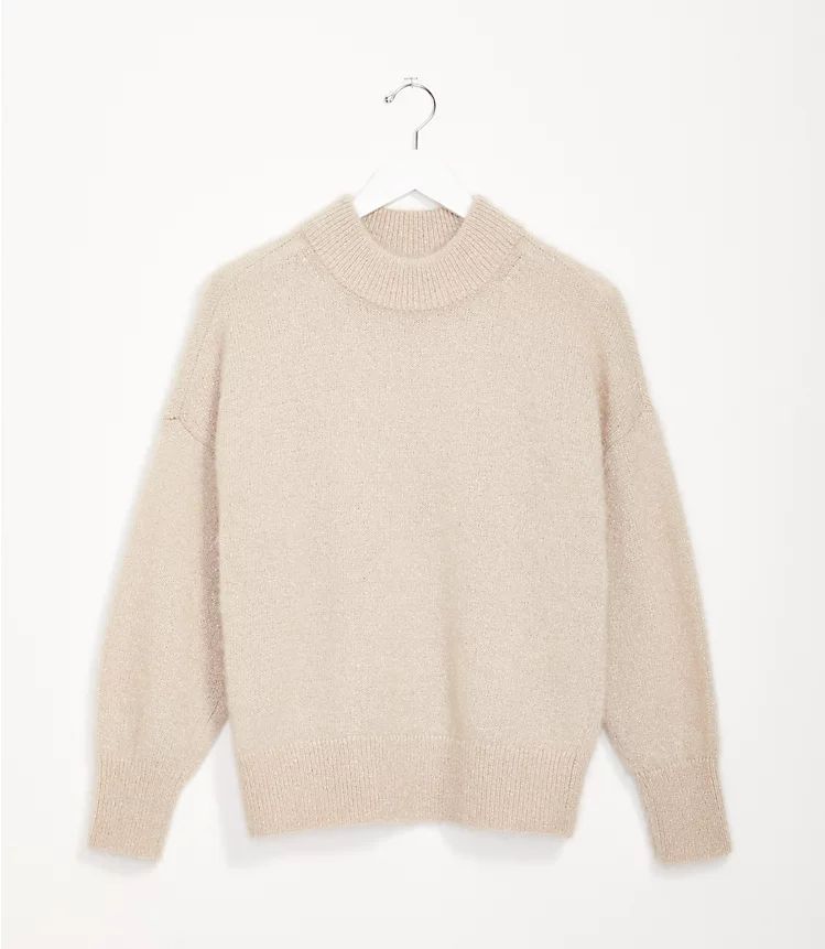 Lou & Grey Sparkle Mock Neck Sweater | LOFT | LOFT