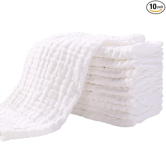 Yoofoss Muslin Burp Cloths for Baby 10 Pack 100% Organic Cotton Baby Washcloths for Boys Girls La... | Amazon (US)