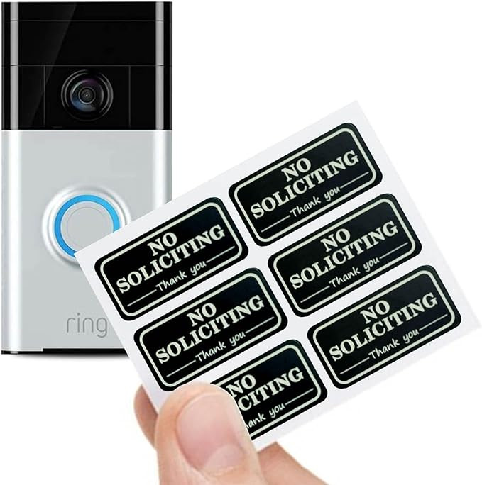 Small No Soliciting Sign for House,6 Pcs No Soliciting Sign,with Glow in the Dark Stickers,Tiny S... | Amazon (US)