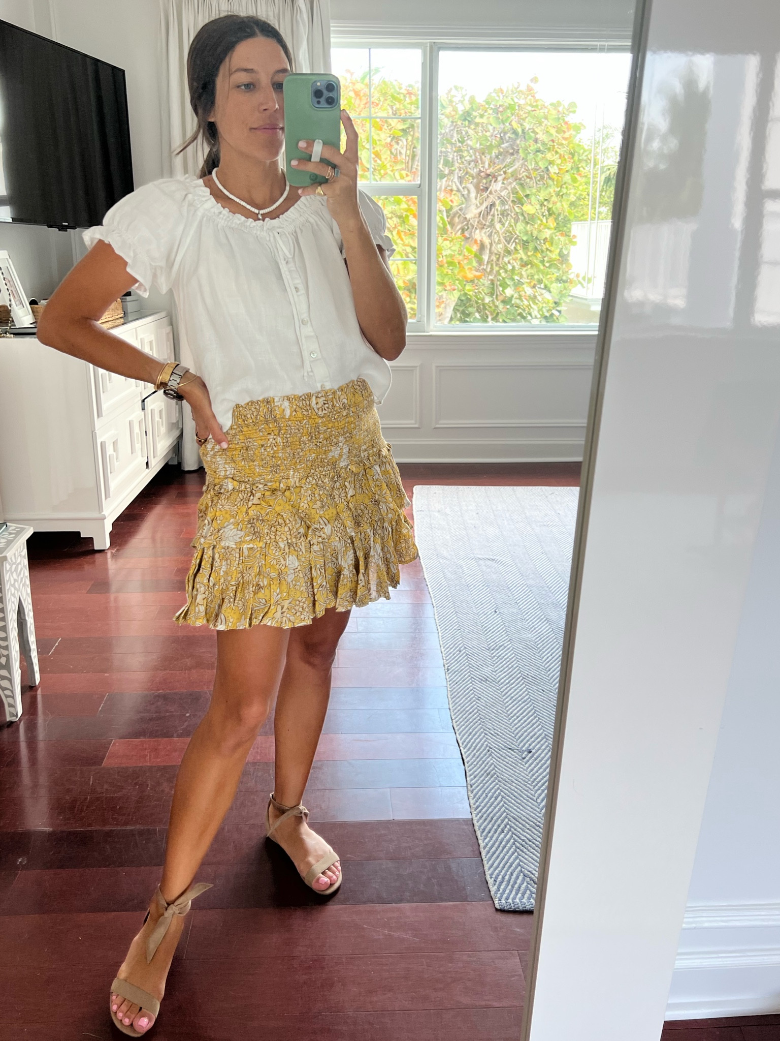 Smocked mini skirts are my new pregnancy go to - top is old Zara & skirt is Sundry but linked cute other options! 

#LTKFind #LTKbump #LTKstyletip