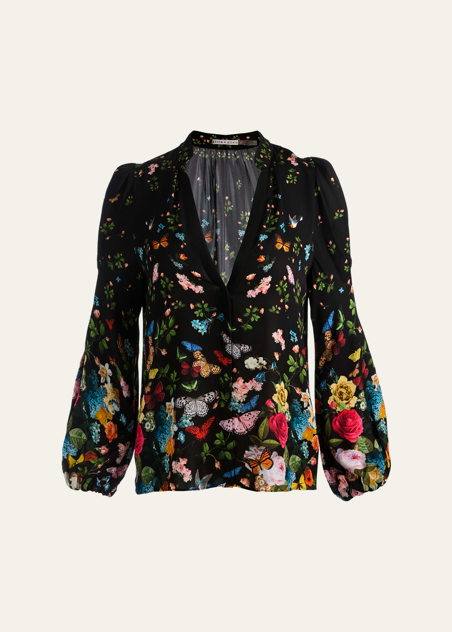 Alice + Olivia Helen Blouson-Sleeve Blouse | Bergdorf Goodman