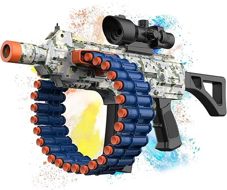 Electric Automatic Toy with Scope, JakMean Toy Blaster with 30 Dart Clips and 100 Foam Darts, Out... | Amazon (US)