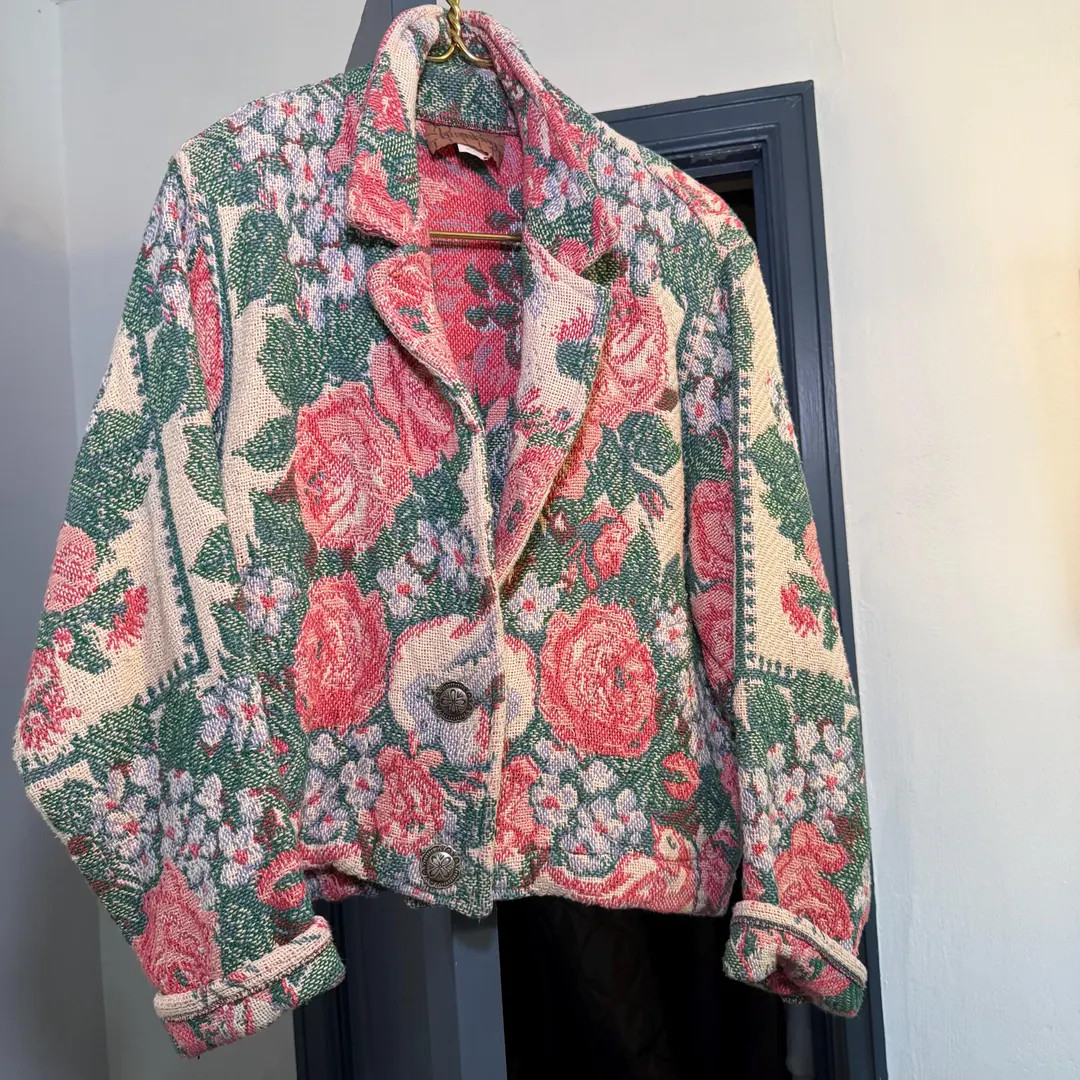 Vintage Pink Floral Quilt/Tapestry Jacket | Etsy (US)
