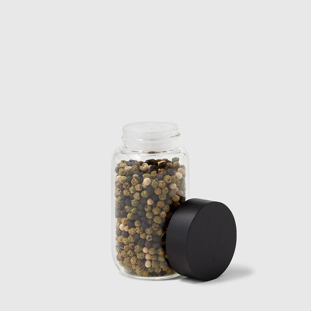 Marie Kondo Ink Black Glass Spice Jar With Bamboo Lid | The Container Store