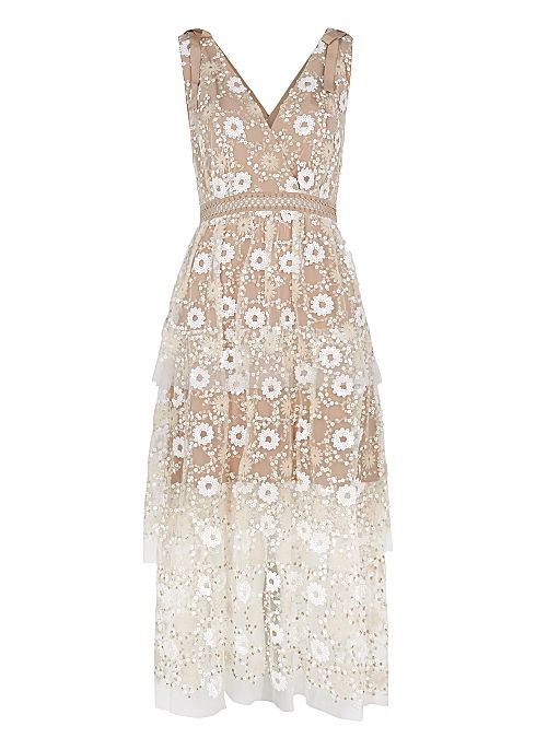 Sequin-embellished tulle midi dress | Harvey Nichols (Global)