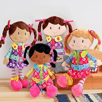 Snuggle Stuffs Sugar Snap Plush Learn to Dress Doll for Toddlers - 15" - Gifts for 2 Year Old Gir... | Amazon (US)
