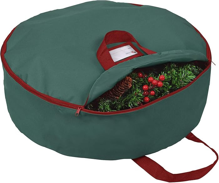 Primode Heavy Duty Christmas Wreath Storage Bag 24"- Garland Wreaths Container with Handles - Dur... | Amazon (US)
