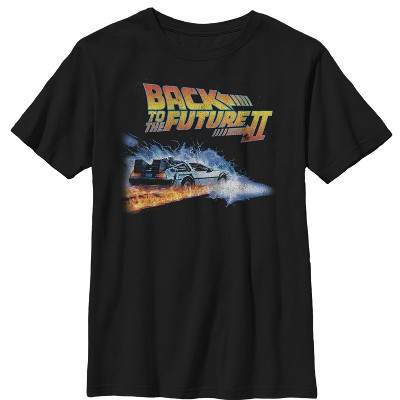 Boy's Back to the Future Part 2 Electric DeLorean T-Shirt - Black - X Small | Target