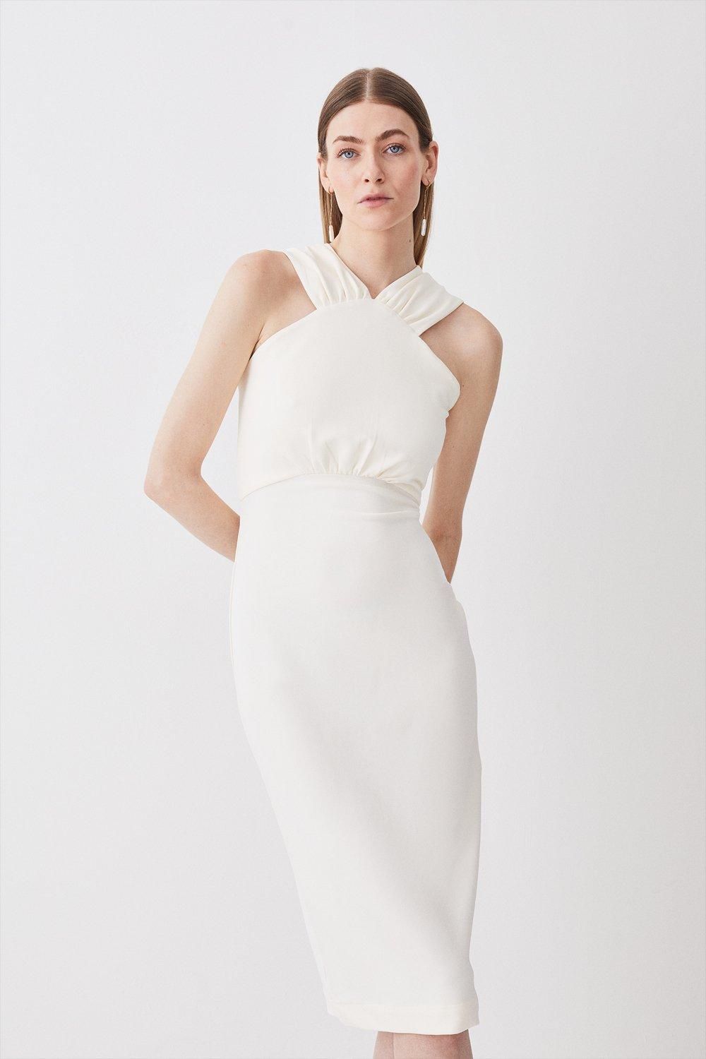 Halter Neck Jersey Midi Dress | Karen Millen US