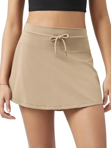 ODODOS Women's Drawstring Tie Daily Skirts Built-in Shorts Athletic Golf Tennis Skorts with Ball ... | Amazon (US)