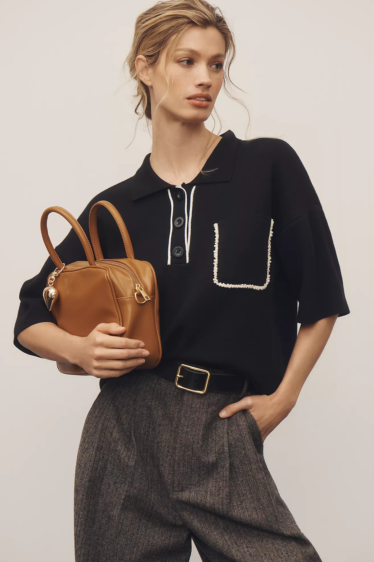 The Eliott Embellished-Pocket Polo Shirt | Anthropologie (US)