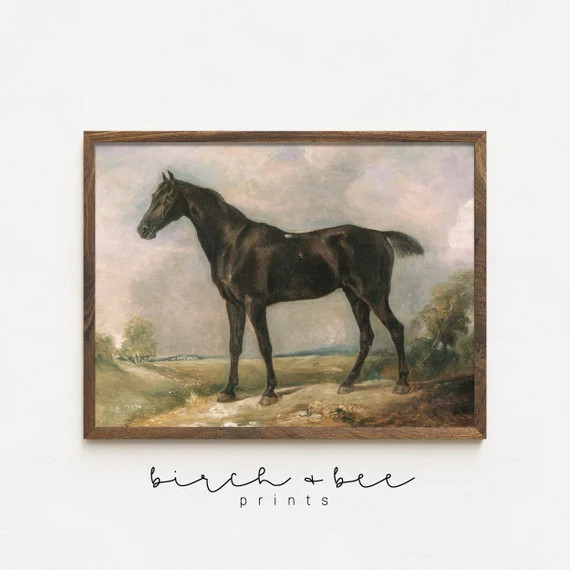 Vintage Horse Art  Farmhouse Equestrian Painting  Printable - Etsy | Etsy (US)
