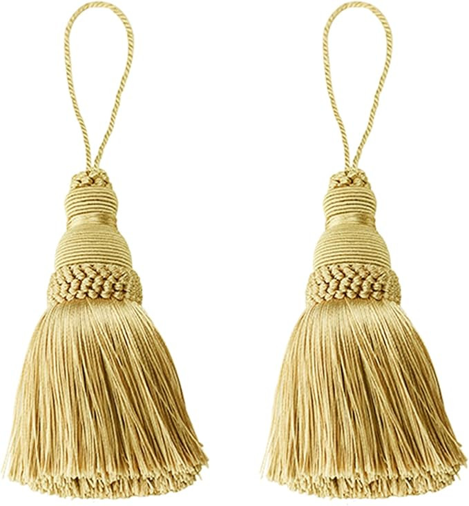 2Pcs Colorful Tassel Key Tassels DIY Accessories(Gold) | Amazon (US)