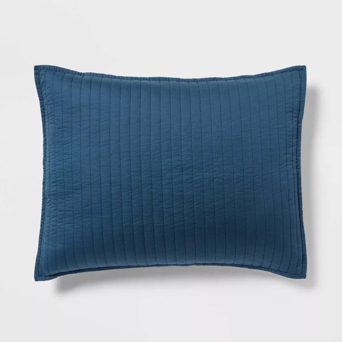 Standard Washed Cotton Sateen Quilt Sham Indigo - Threshold™: 250 Thread Count, OEKO-TEX Certif... | Target