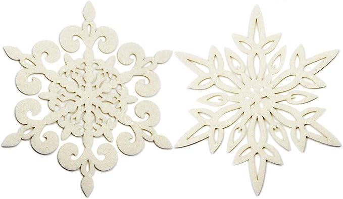 Coasters Set of 12 Felt Absorbent Snowflake Coaster for Drinks - Desktop Protection Prevent Furni... | Amazon (US)