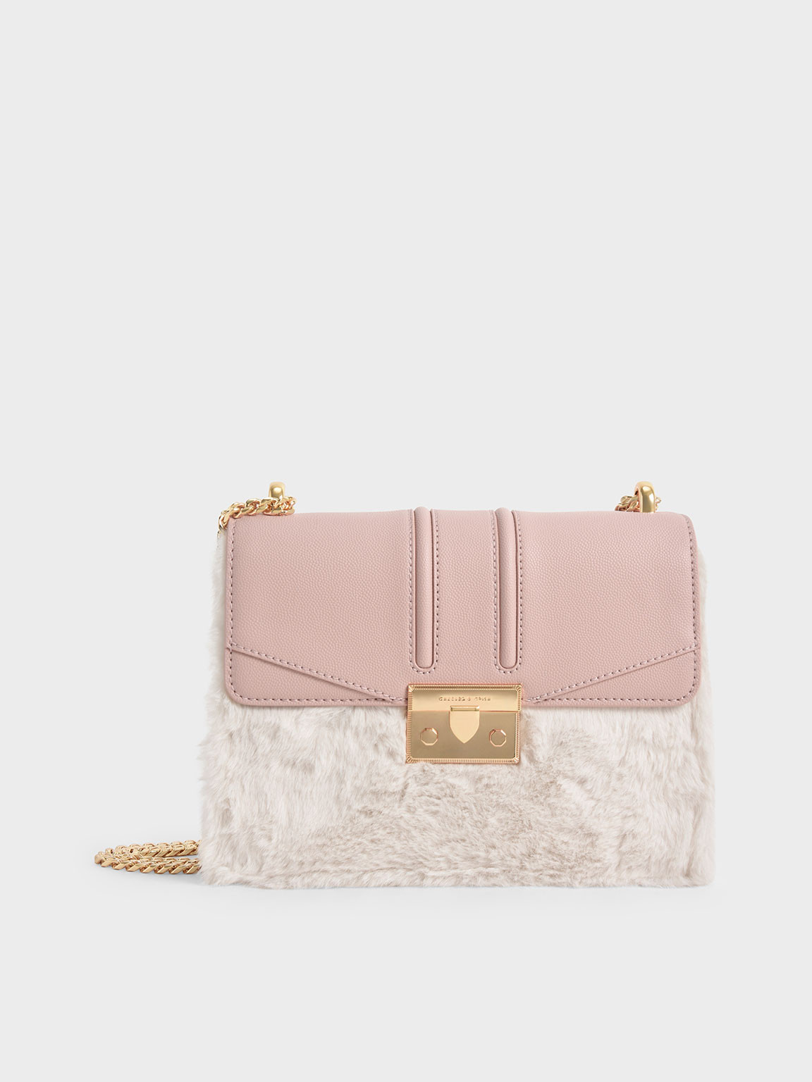 Furry Push-Lock Shoulder Bag
 - Multi | CHARLES & KEITH (US)
