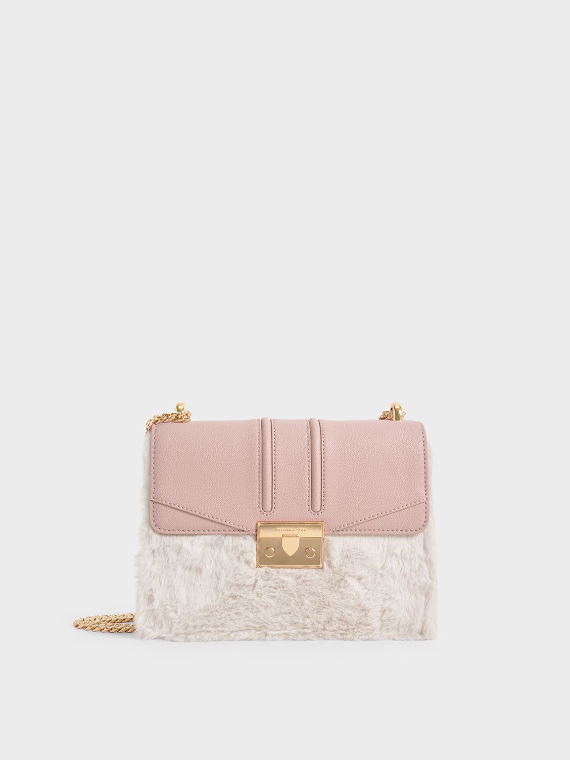 Furry Push-Lock Shoulder Bag
 - Multi | CHARLES & KEITH (US)