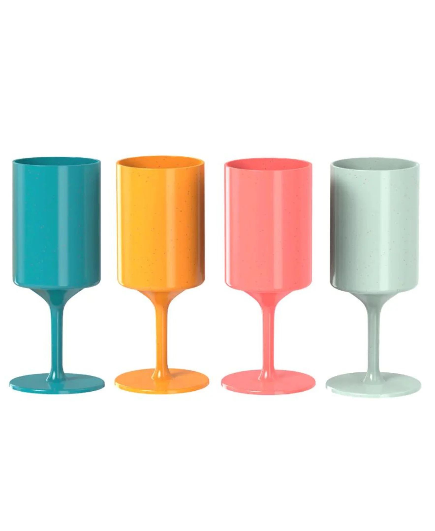Knork Eco Stems, Outdoor Wine Glass, 4 Piece Set, Multi Colored (Mint, Orange, Coral, Teal) | Walmart (US)