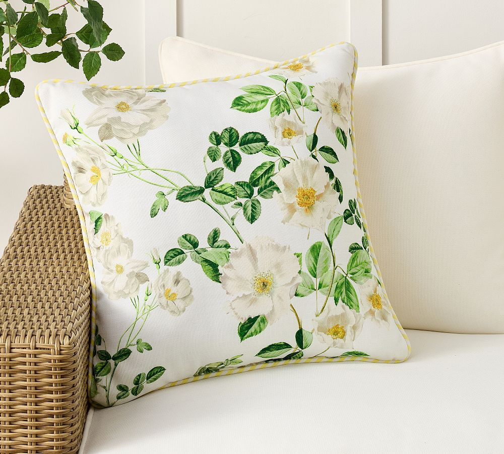 Monique Lhuillier Monaco Floral Outdoor Pillow | Pottery Barn (US)
