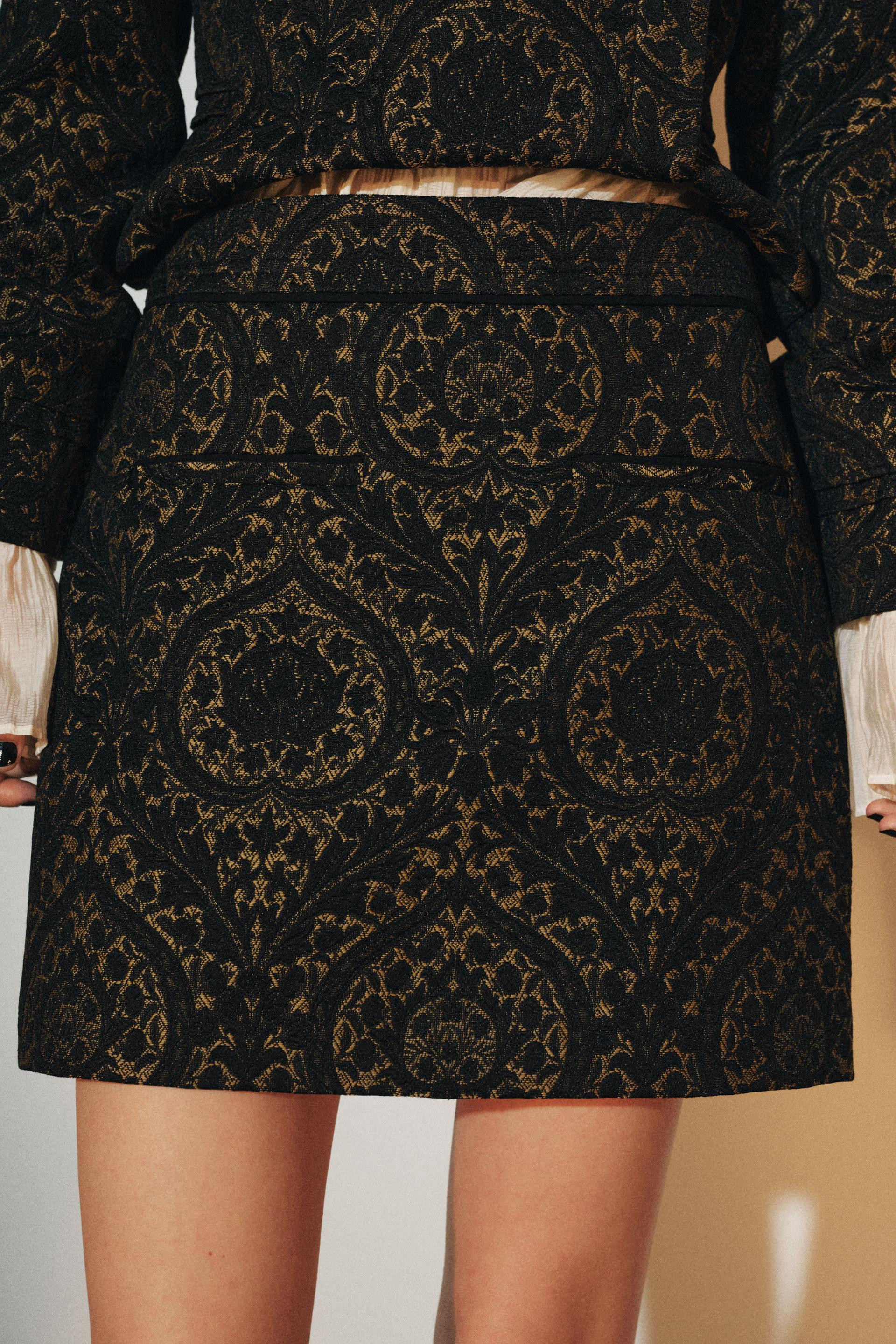 Zara - Jacquard Zw Collection Skirt - Black - S - Woman | Zara US