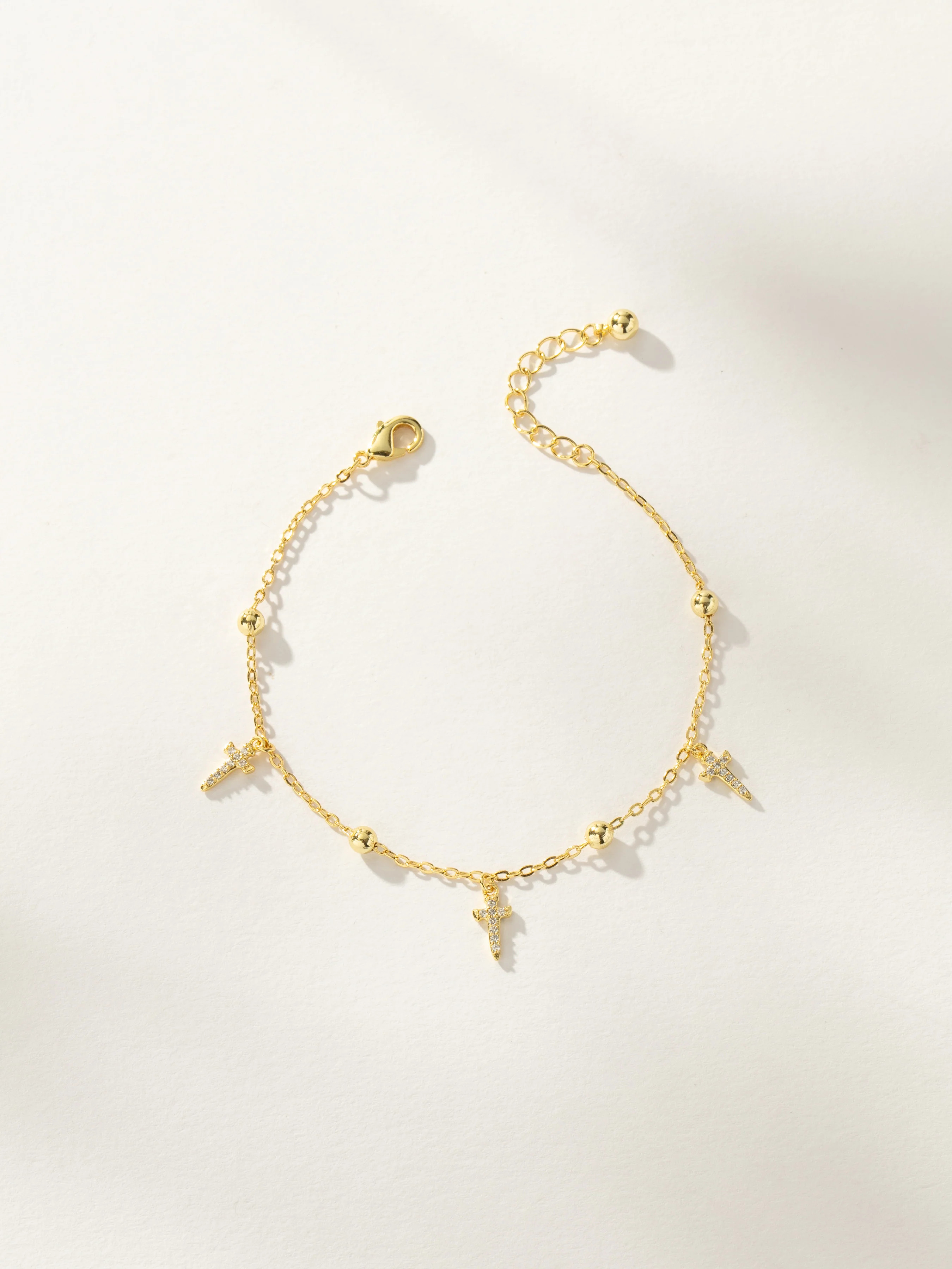 Gold Shine Cross and Chain Bracelet | Cross Jewelry | Uncommon James | Uncommon James