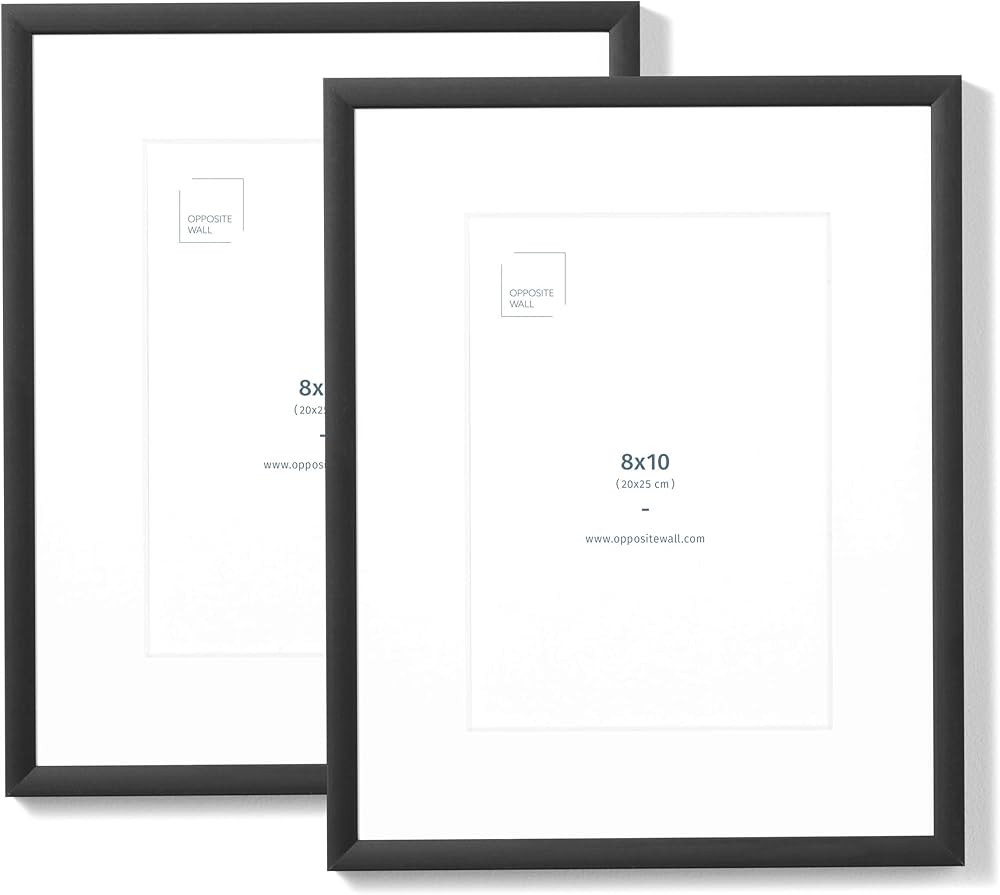 Opposite Wall Aluminium Metal Matted Picture Frames Set of 2, Frame 8x10 in. | 20x25 cm, Mat 5x7 ... | Amazon (CA)