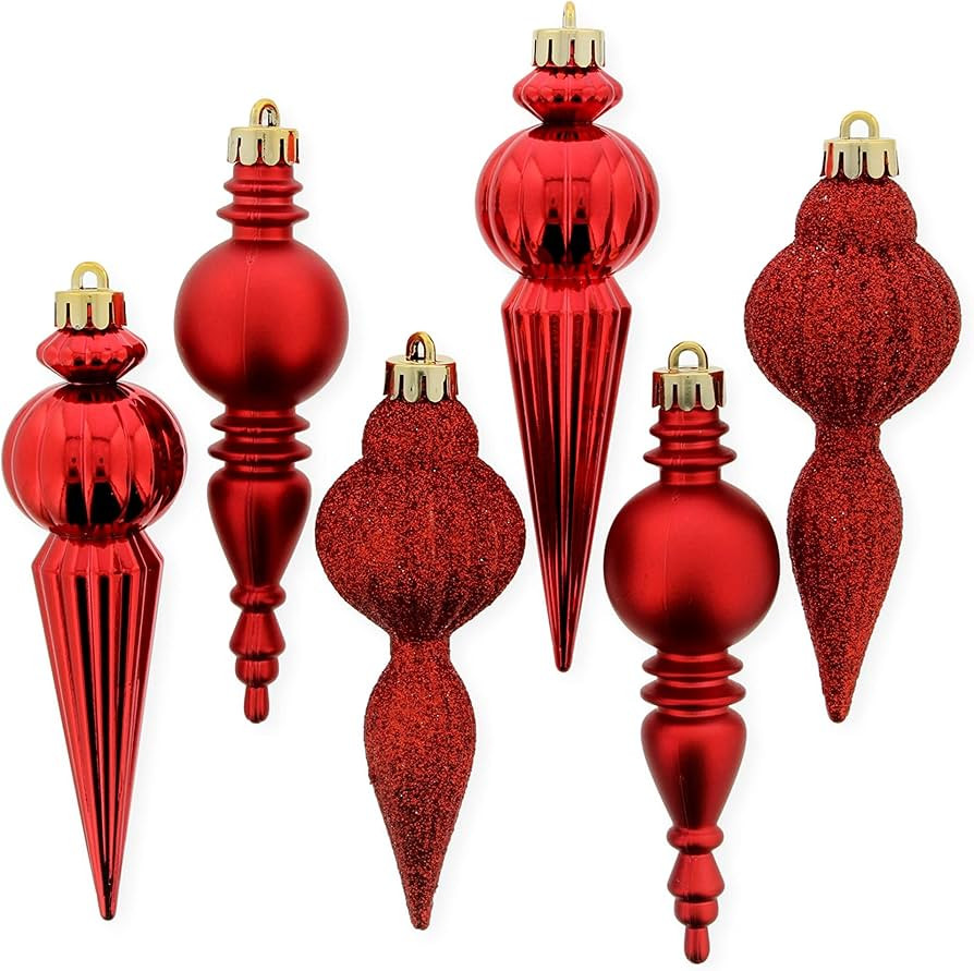 Sullivans Assorted Finial Drop Ornament (Red, Set of 6) | Amazon (CA)