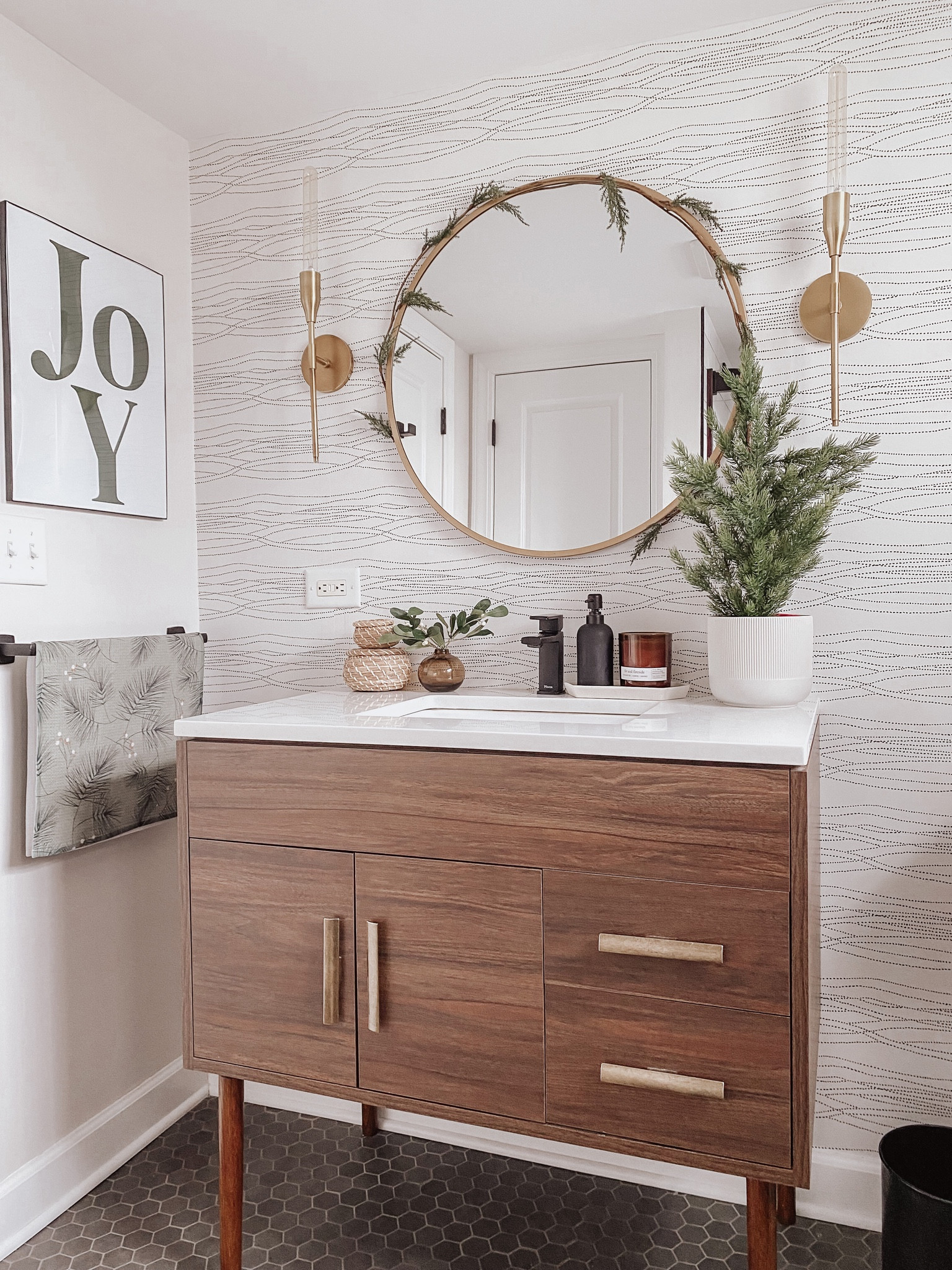 Holiday Bathroom Decor
Home decor | boho | midcentury modern bathroom | Christmas 

#LTKhome #LTKHoliday #LTKSeasonal