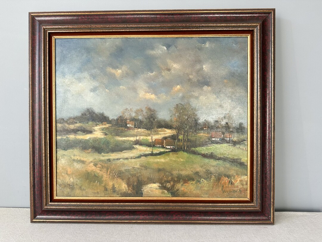 Vintage Original Oil Painting, Belgium Country Landscape, 30 X 26, Country Painting, Cottage Pain... | Etsy (US)