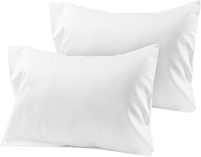 Travel Pillowcase 12x16 500 Thread Count Egyptian Cotton Set of 2 Toddler Pillowcase Zipper Close... | Amazon (US)