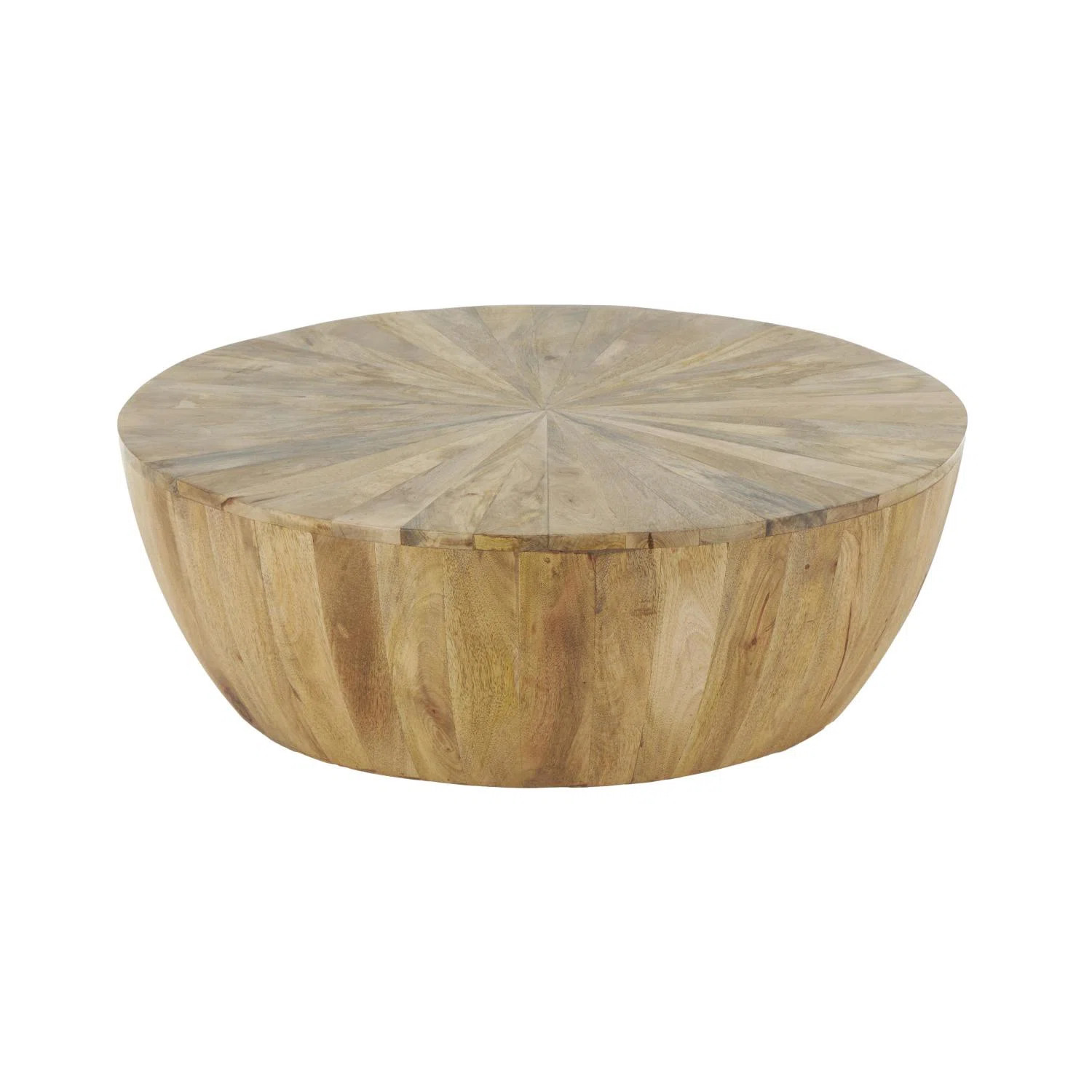 Brown Mango Wood Handmade Round Living Room Coffee Table, 36" x 36" x 13" | Wayfair North America