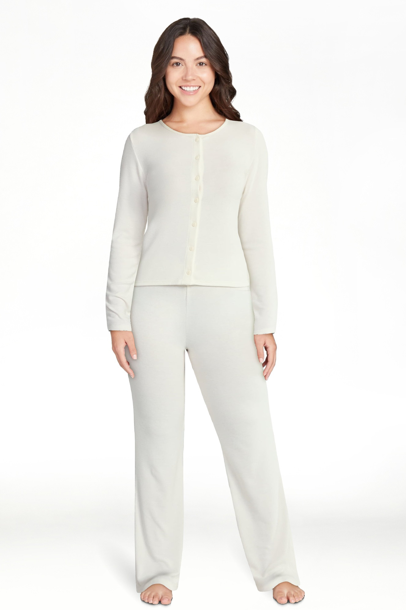 No Boundaries Sleep Cardigan and Flare Pants Set, 2-Piece, Women’s | Walmart (US)