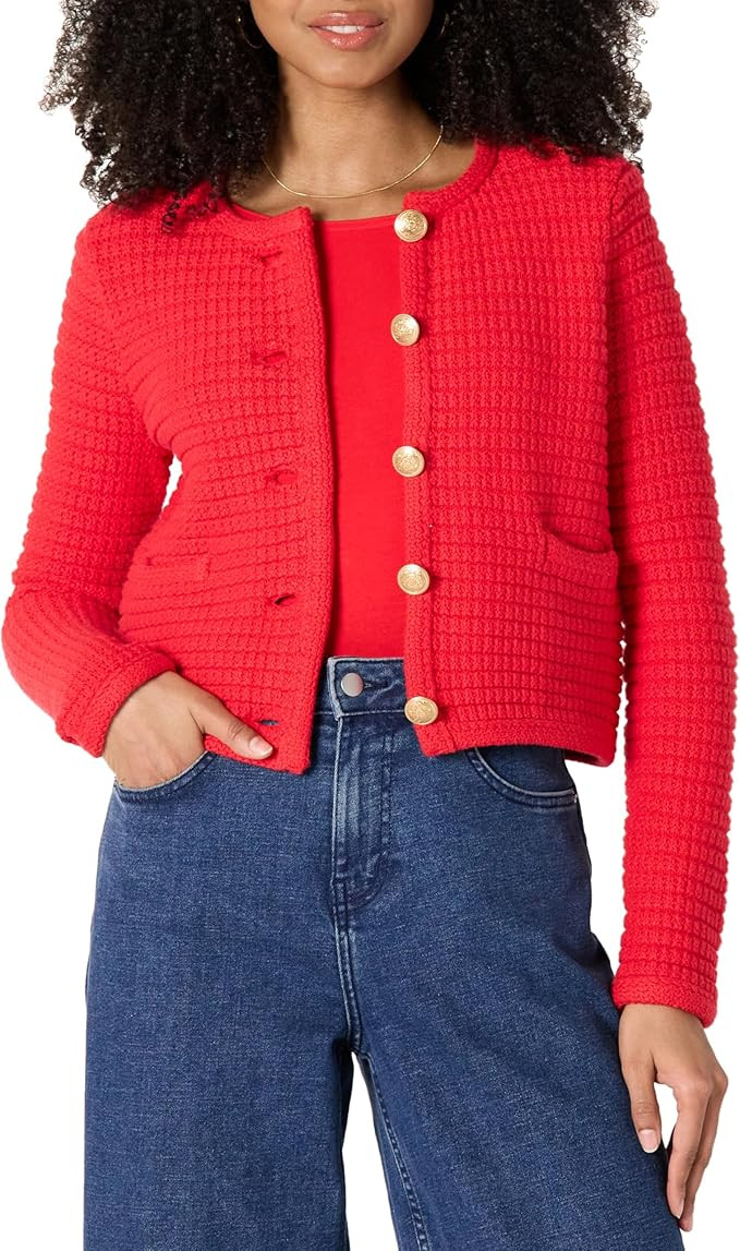 Amazon Essentials Women's Regular-Fit Midweight Cardigan Sweater | Amazon (US)
