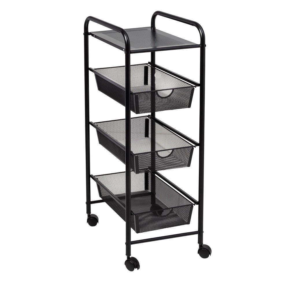 Honey-Can-Do 3 Drawer Rolling Cart Black | Target