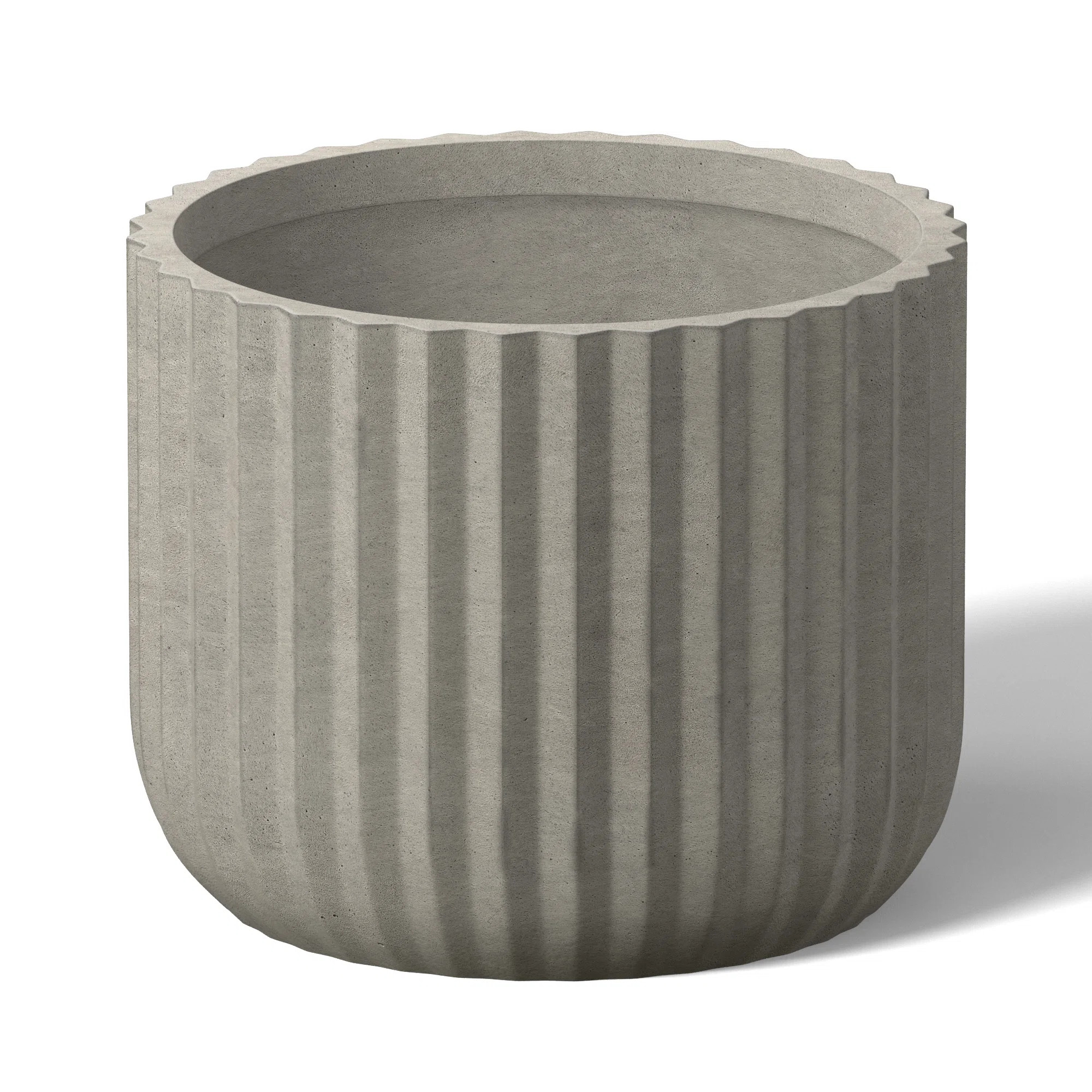 Large Concrete Round Planter / Pot With Drainage Holes | Wayfair North America