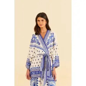 Kimono Estampado Floral Beleza - Est Floral Beleza_Off White - U | Farm Rio (BR)