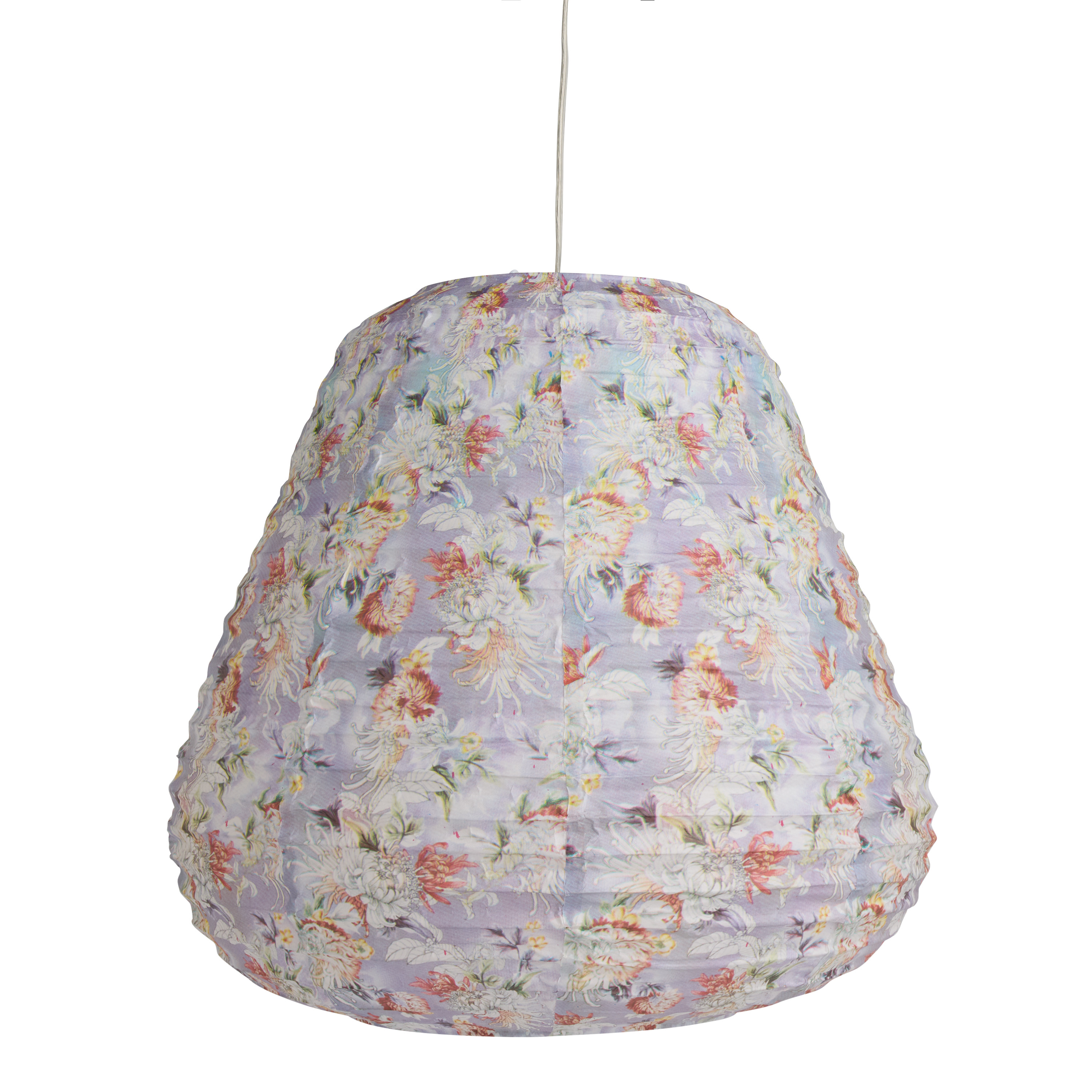 Chrysanthemum Rice Paper Teardrop Collapsible Hanging Lantern | World Market